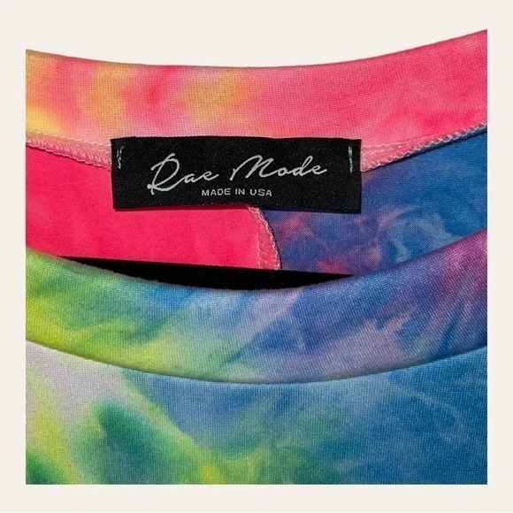 0370. RAE MODE SHORT SLEEVE TOP TIE‎ DYE SIZE MEDIUM MULTICOLOR - Picture 5 of 9